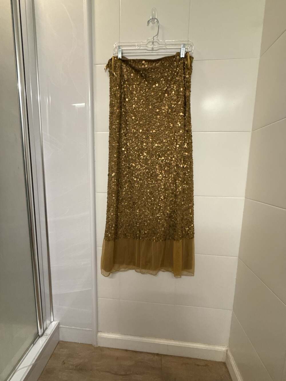Olsen Gold Sequin Maxi Skirt